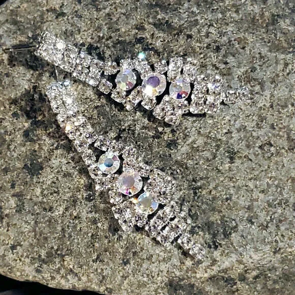 Retro Glam European Lady Di Style Austrian Crystal Earrings - Picture 2 of 10